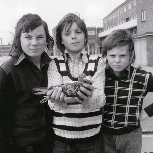 Daniel Meadows 'John Payne with Friends and his Pigeon Checker'