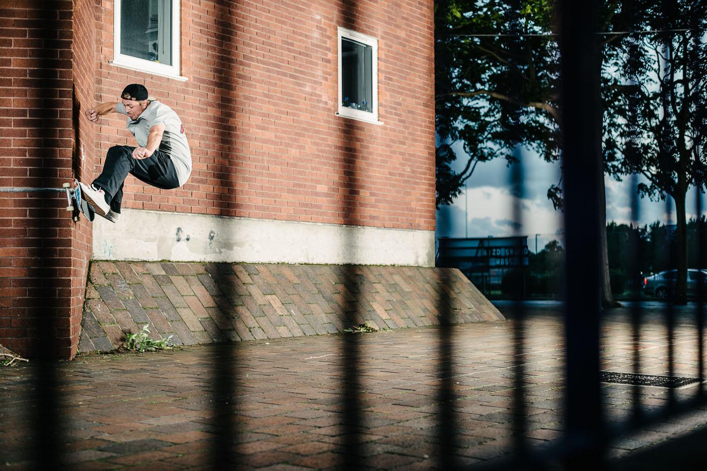 Pontus Alv, frontside wallride around the corner. Photo: Sam Ashley