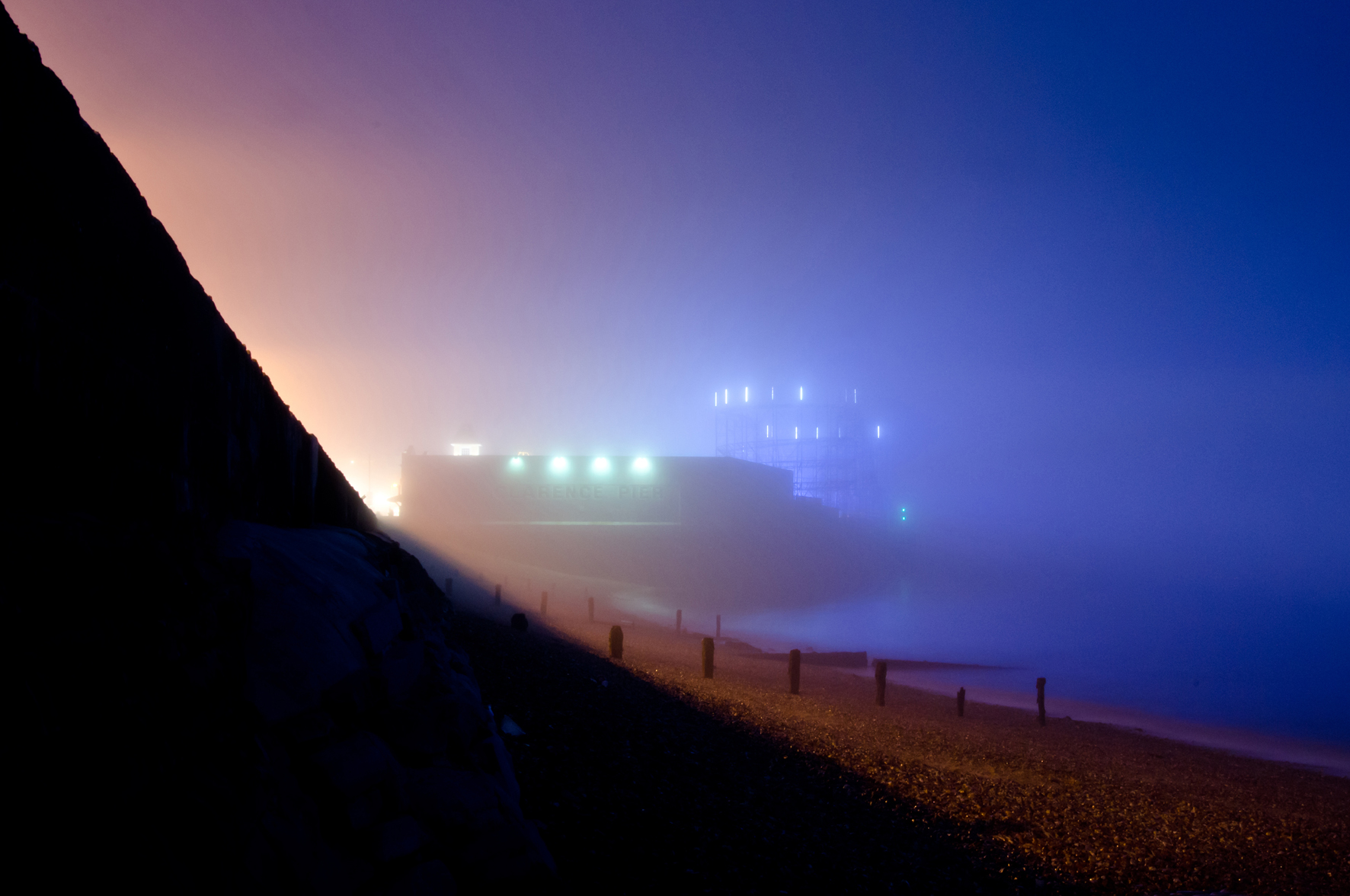 Clarence Pier in the Fog by Jon Neil