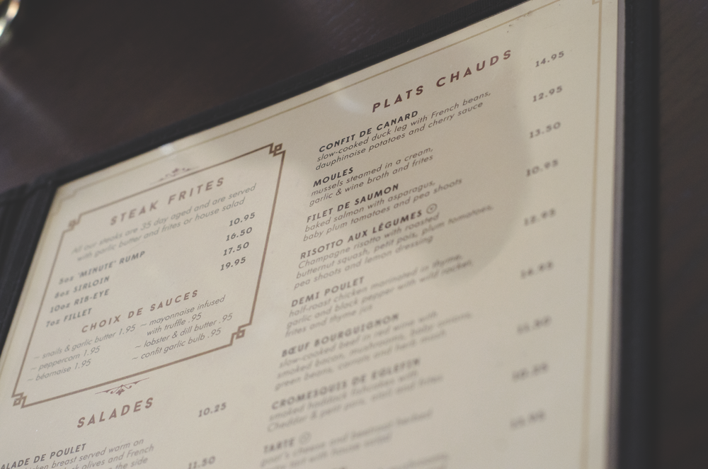 Cafe store rouge menu