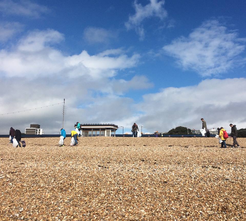 Surfers Against Sewage Autumn Beach Clean 2016 on Southsea Beach