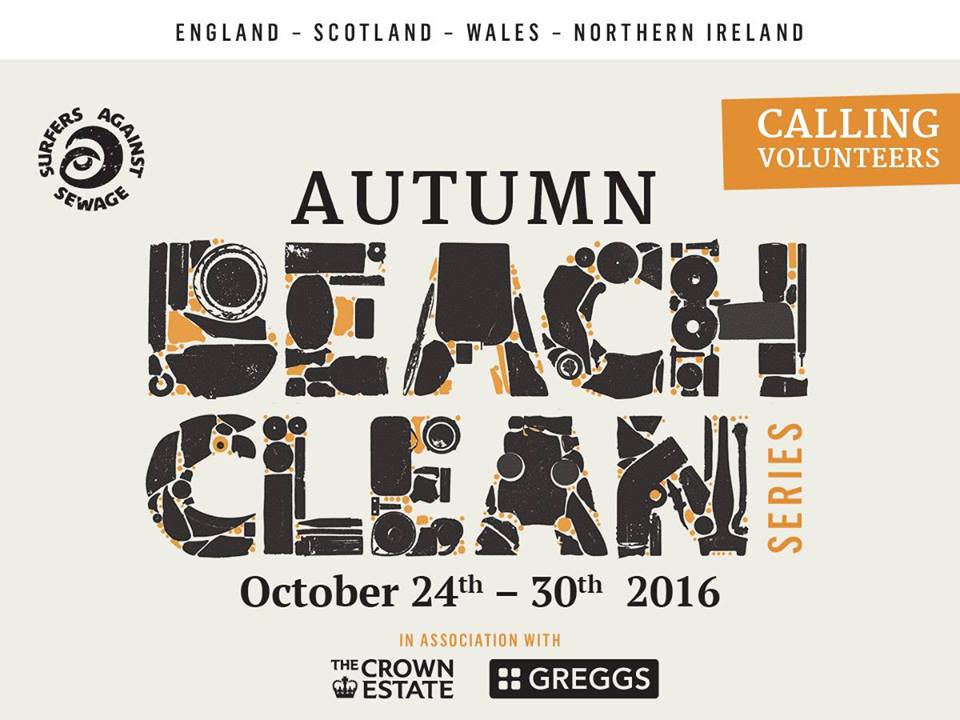 Surfers Against Sewage Autumn Beach Clean 2016 on Southsea Beach