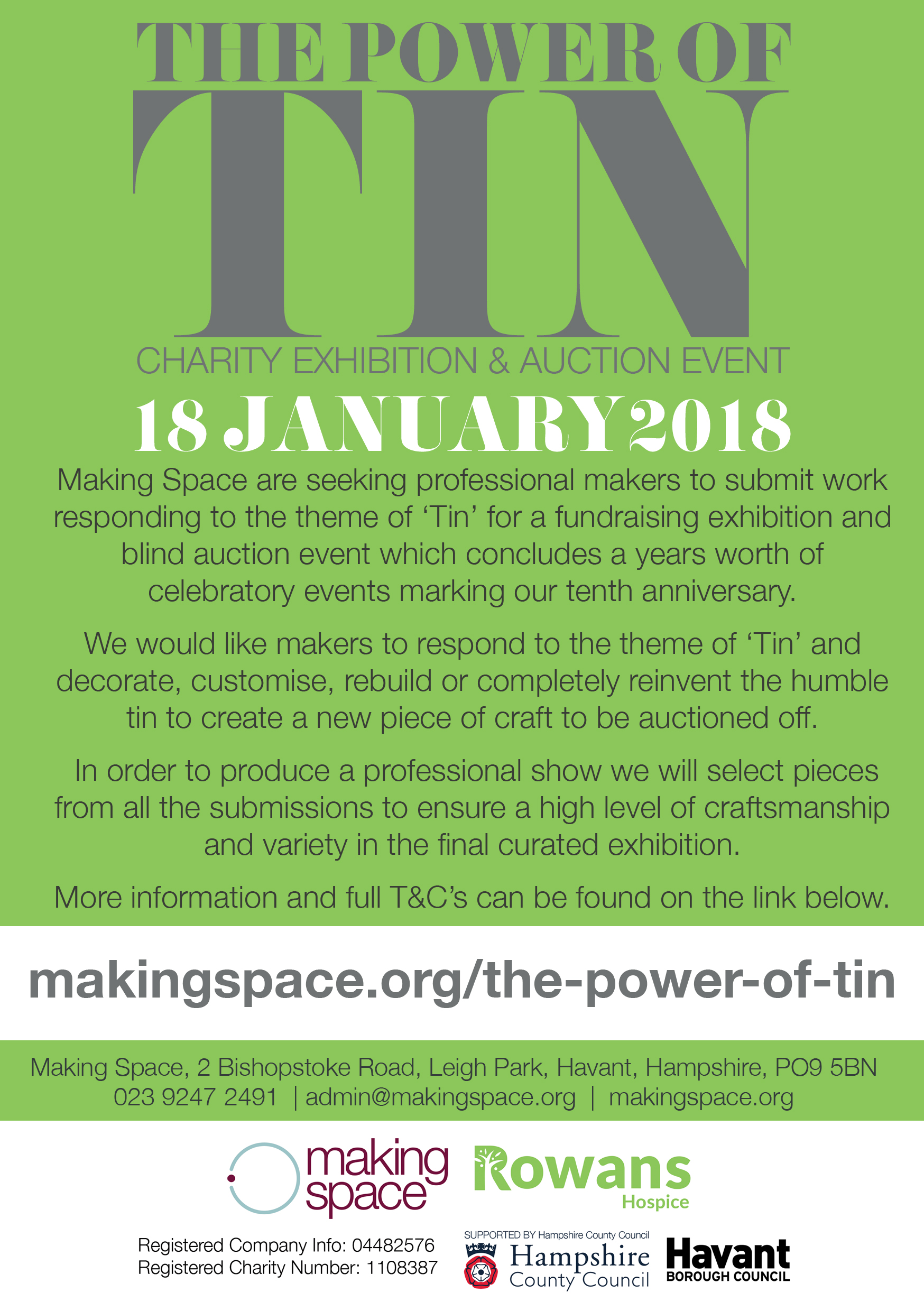 Flyer for The Power of Tin