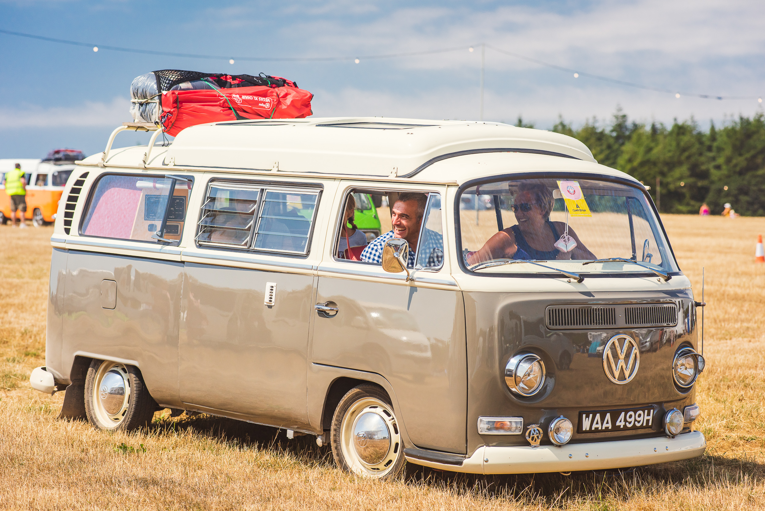 VW Campervan arrives at Camp Bestival 2018.