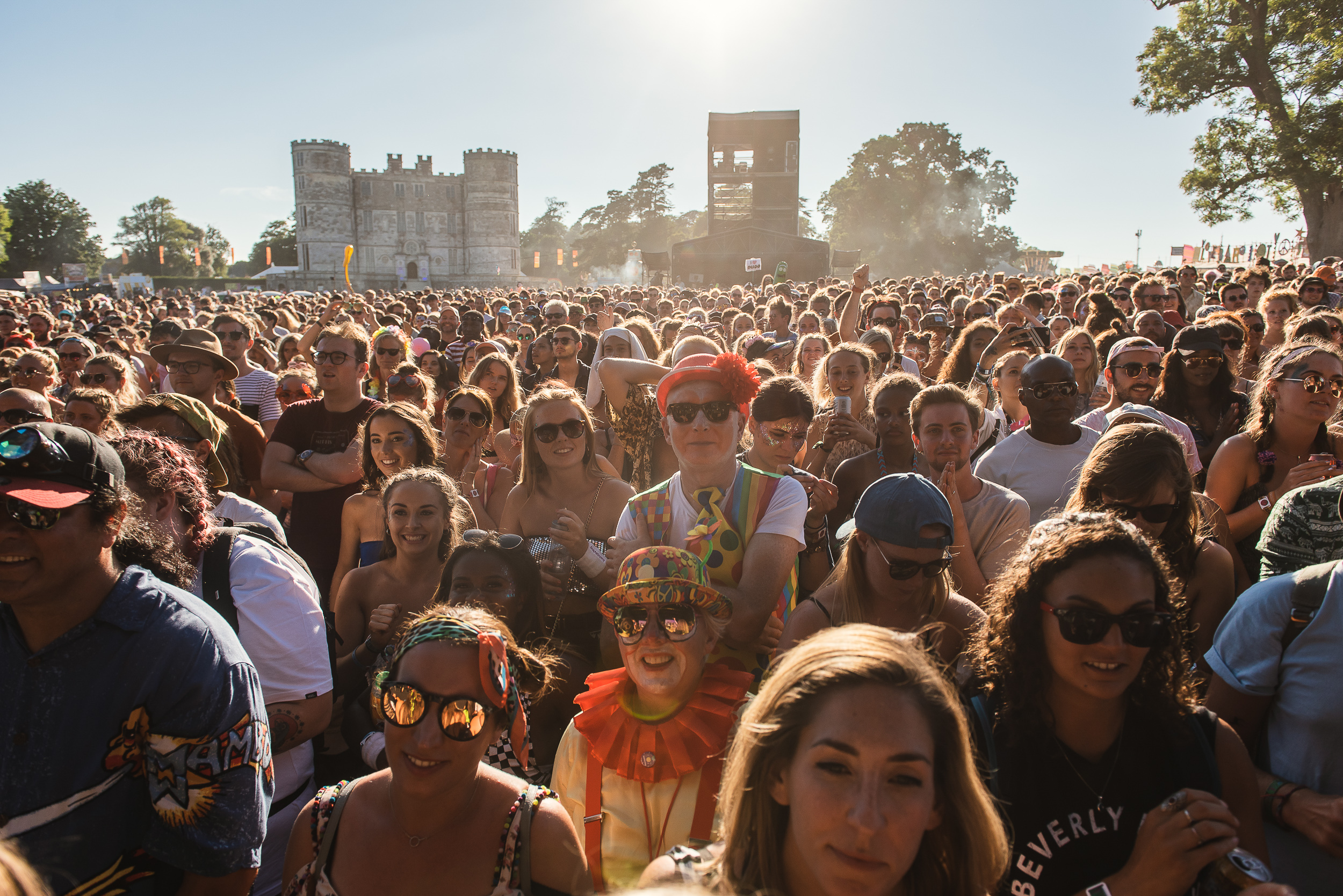 The large Bestival crowd from the perspective of someone on stage