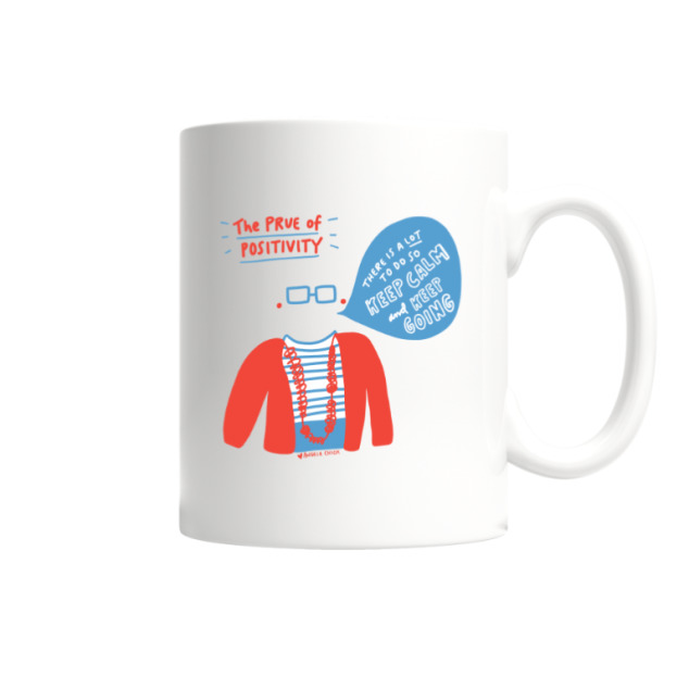 An image of the Prue of Positivity mug by Angela Chick