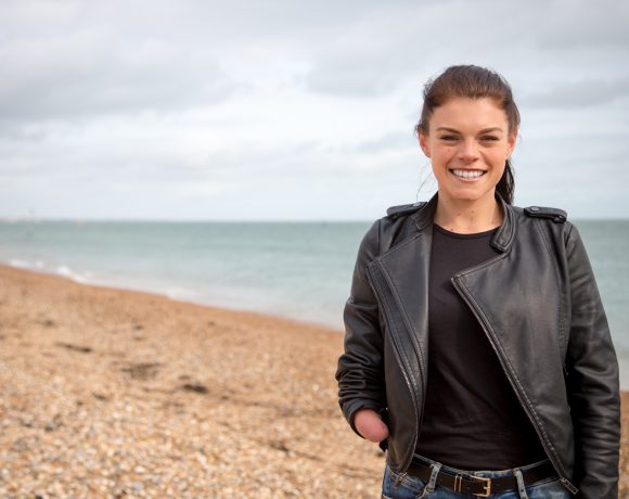Lauren Steadman stood on Southsea seafront