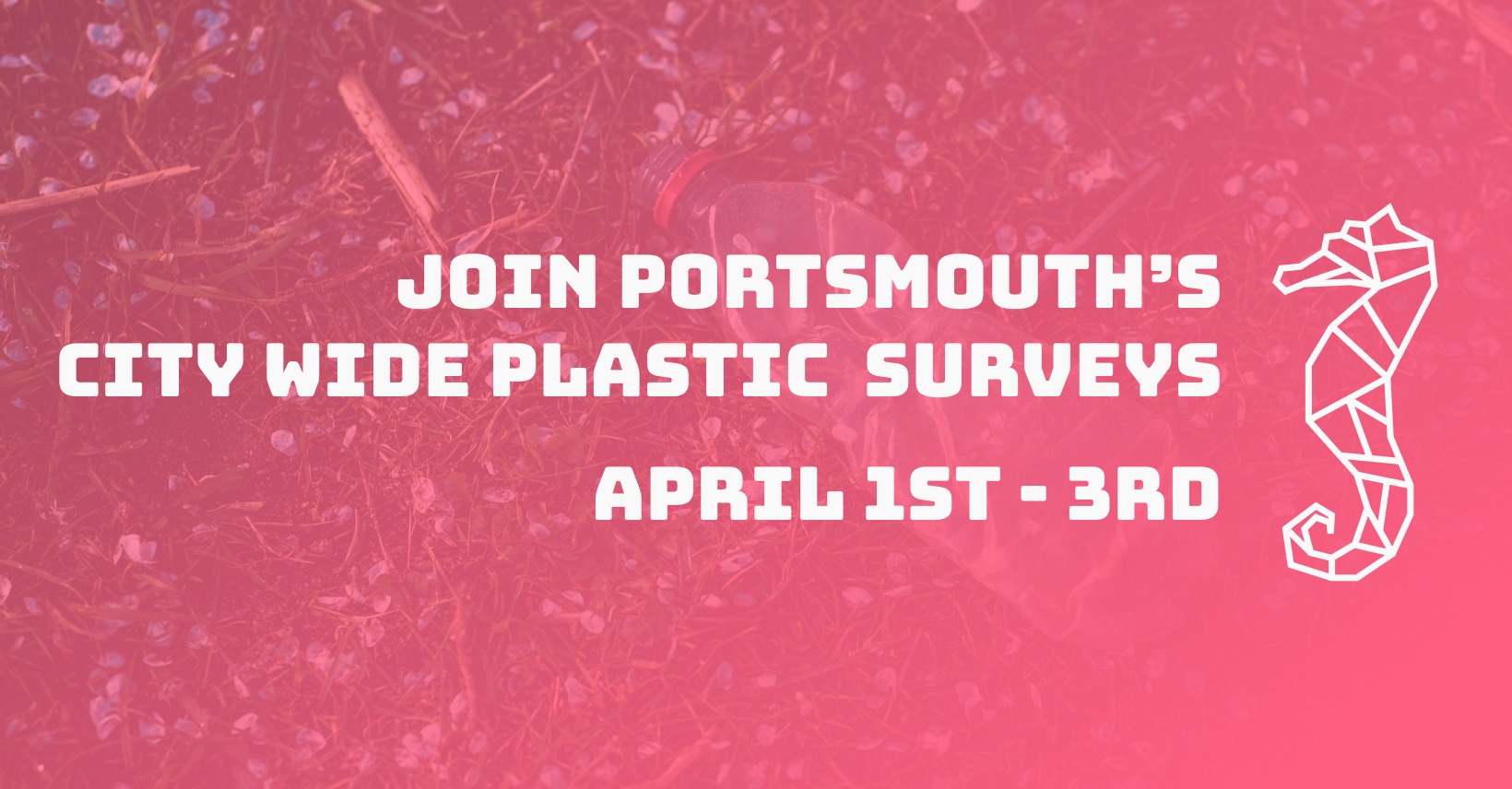 Artwork for the upcoming Jetsam plastics survey dates of the 1st to the 3rd of April 2022